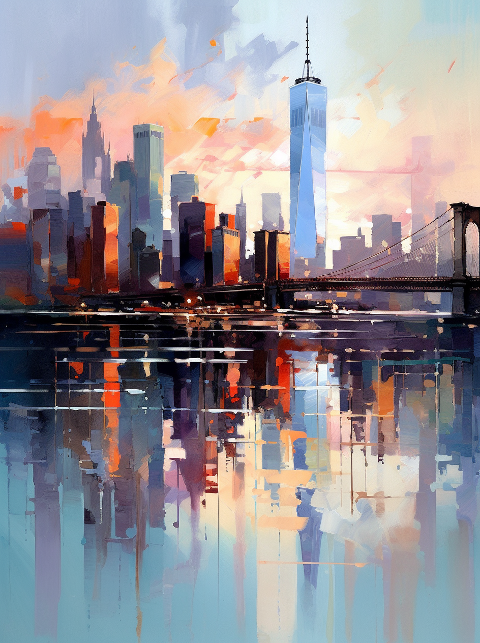 City Landscape Oil Painting Wall Art