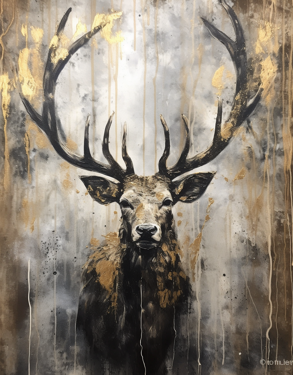 Deer Oil Painting Wall Art