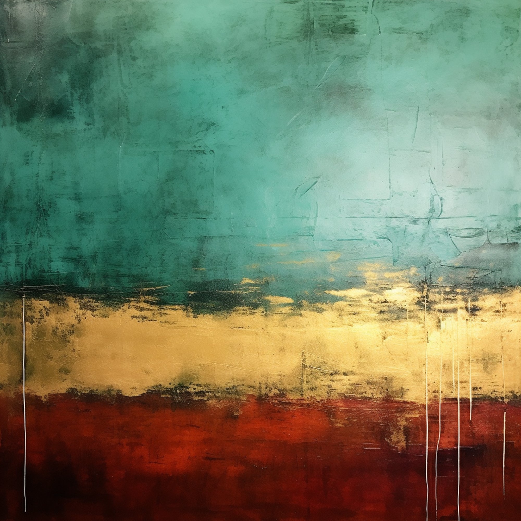 Emerald Gold Oil Painting Wall Art