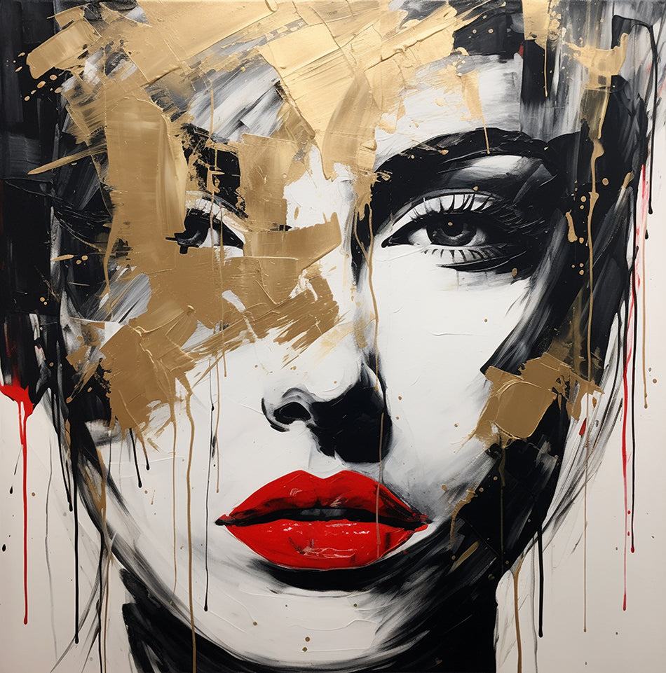 Women Face Oil Painting Wall Art