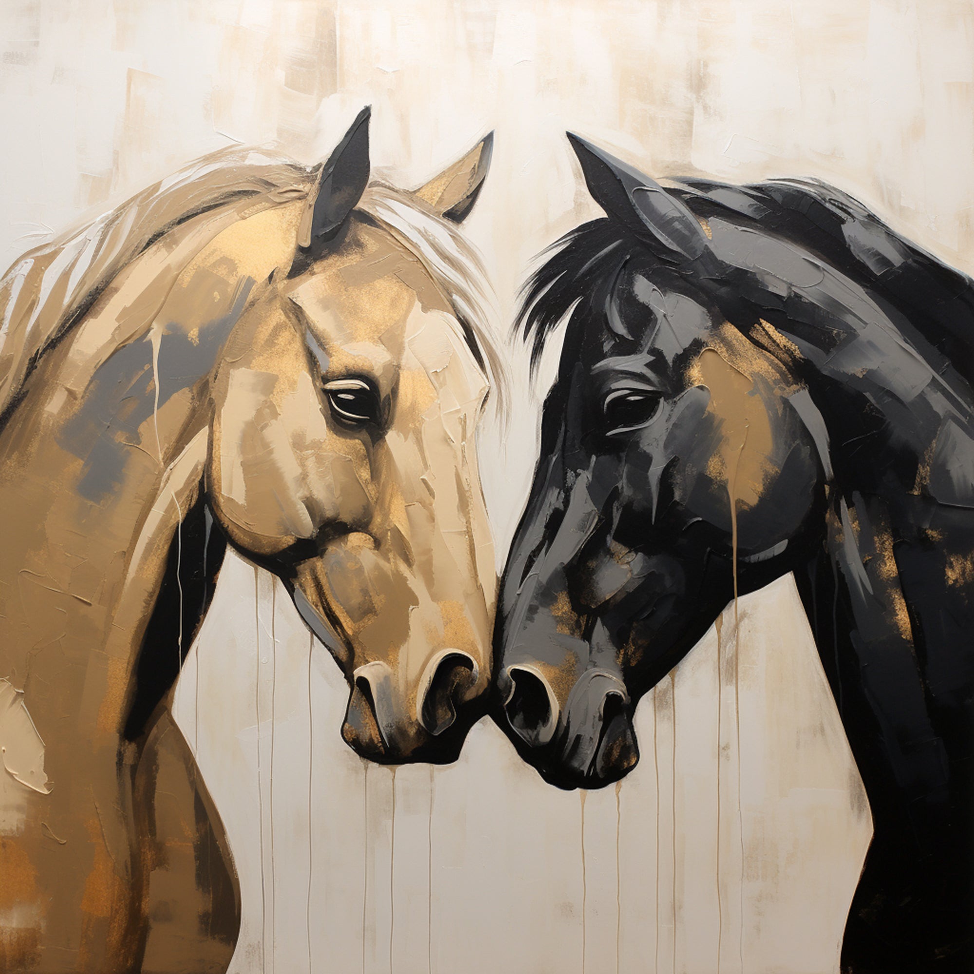 Horse Love Oil Painting Wall Art